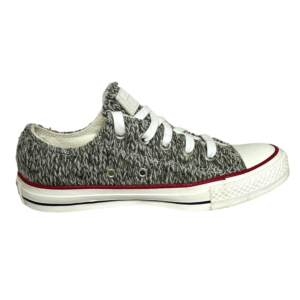 Converse All Star Chuck Taylor‎ Sweater Knit Low Top Grey Sneakers Women's 6
